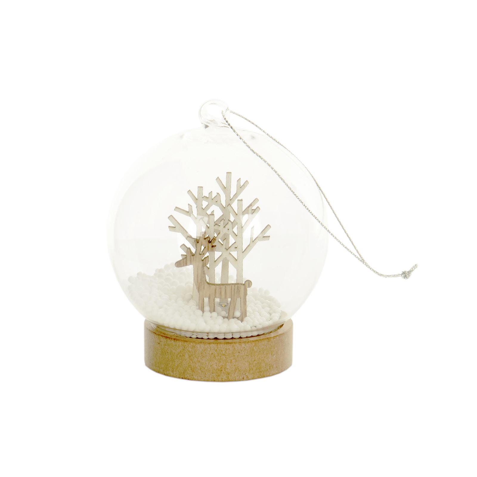 Mr Crimbo Glass Globe Light Up Christmas Tree Baubles - MrCrimbo.co.uk -XS5067 - Reindeer/Twig Trees -Baubles